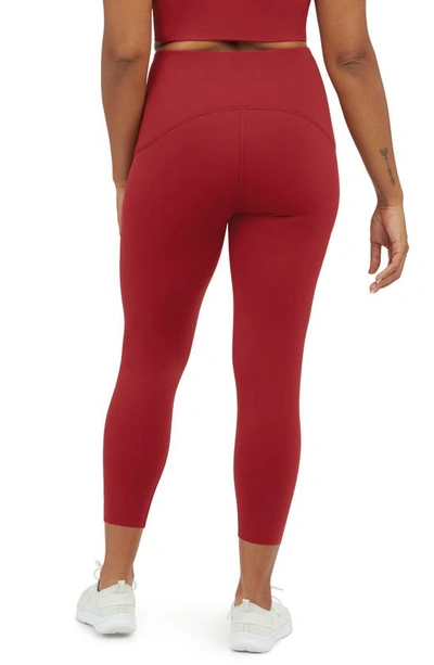Shop Spanx Booty Boost Active High Waist 7/8 Leggings In Rich Red