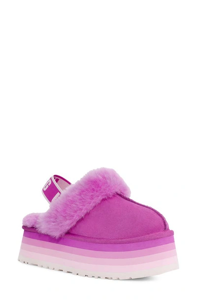 Ugg Women's Funkette Shearling Slingback Platform Slippers In Purple Ruby