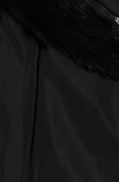 Mackage Kids' Leelee Genuine Shearling Trim Down Puffer Jacket In Black