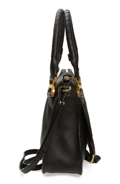 Shop Chloé Small Marcie Leather Satchel In Black