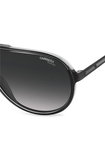 Shop Carrera Eyewear 63mm Polarized Aviator Sunglasses In Black Grey / Gray Polar