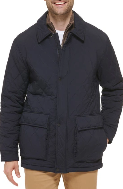 Shop Cole Haan Diamond Quilted Jacket In Navy