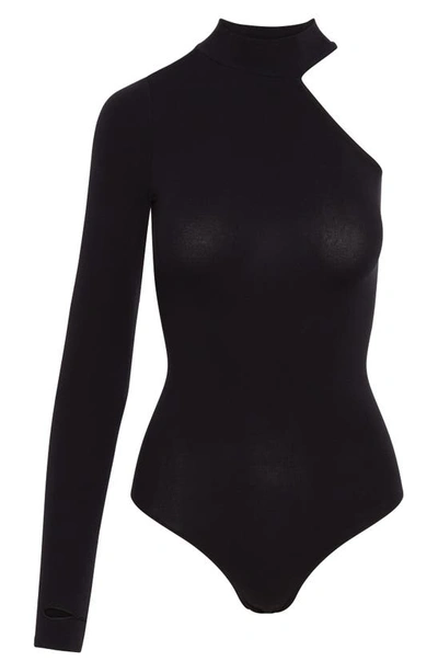 Shop Commando Ballet Body One-shoulder Turtleneck Bodysuit In Black