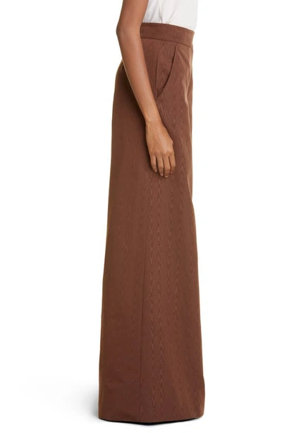 Shop Staud Oak Wide Leg Moiré Taffeta Pants In Chocolate