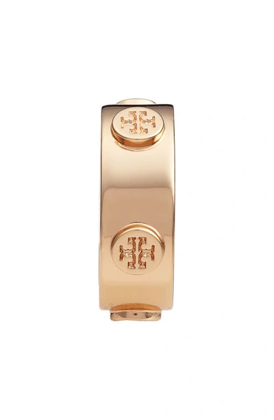Shop Tory Burch Delicate Logo Ring In Tory Gold