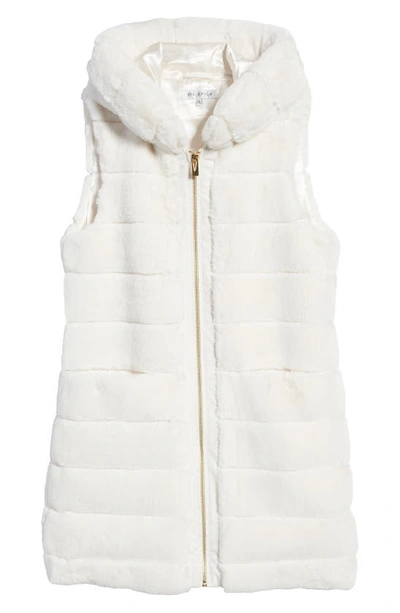 Shop Via Spiga Hooded Faux Fur Vest In Ivory