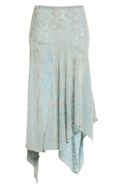 Collina Strada Pansy Handkerchief Midi Skirt In Sky Blue