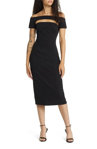 Shop Lulus Make A Toast Off The Shoulder Cutout Cocktail Dress In Black
