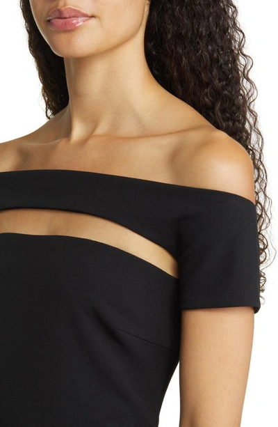 Shop Lulus Make A Toast Off The Shoulder Cutout Cocktail Dress In Black