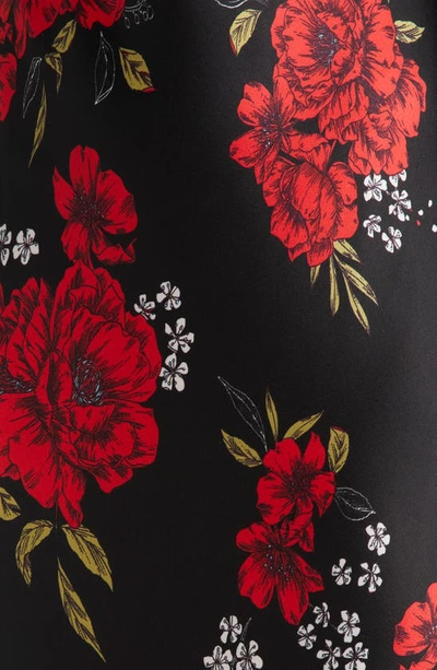 Shop Lulus Extra Sultry Floral Cowl Neck Satin Slipdress In Black Floral Print