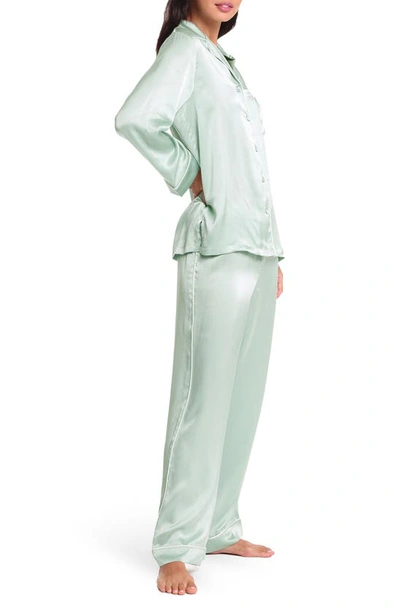 Shop Papinelle Silk Pajamas In Matcha