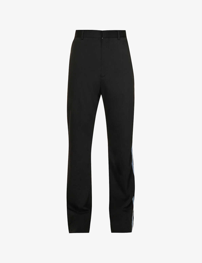 Shop Acne Studios Phillyx Straight Mid-rise Stretch-woven Trousers In Black