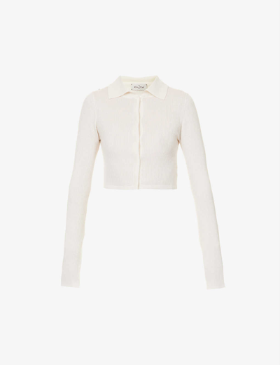 Shop Le Kasha Cropped Ribbed Cashmere Top In White
