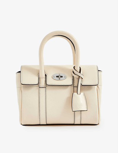 Mulberry Cream Bayswater Mini Leather Tote Bag In Eggshell | ModeSens