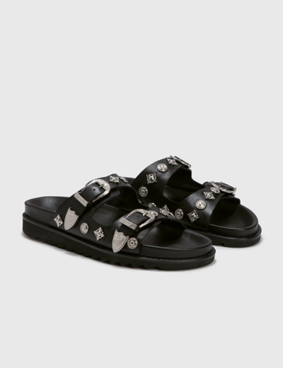 Shop Toga Virilis Studded Sandals In Black