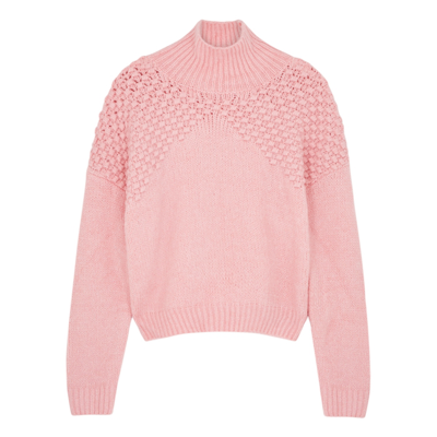 Shop Free People Bradley Pink Textured-knit Jumper In Light Pink