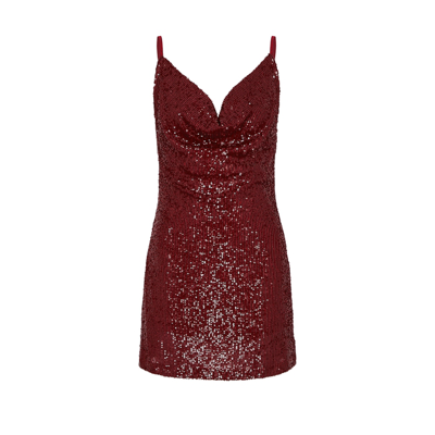 Shop In The Mood For Love Yuna Burgundy Sequin Mini Dress In Dark Red
