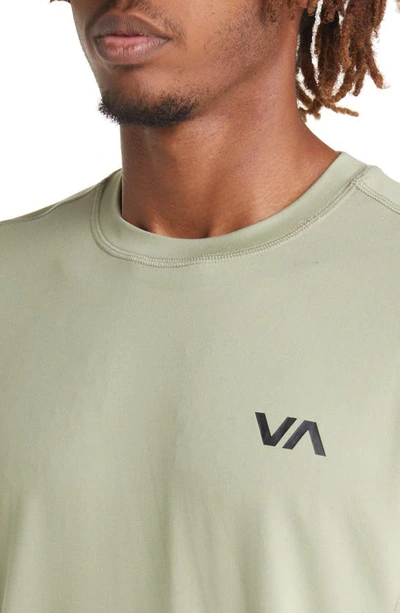 Shop Rvca Sport Vent Logo T-shirt In Grey Army