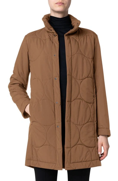 Akris Punto 2-in-1 Quilted & Wool Blend Car Coat In 043 Malt