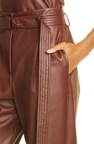 Shop Lapointe Belted Faux Leather Pants In Mahogany