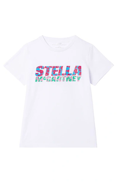 Shop Stella Mccartney Kids' Cotton Logo Tee In White