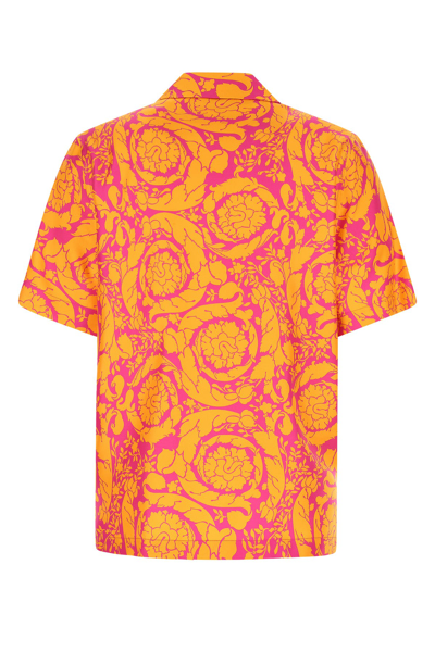 Shop Versace Printed Silk Shirt  Printed  Uomo 48
