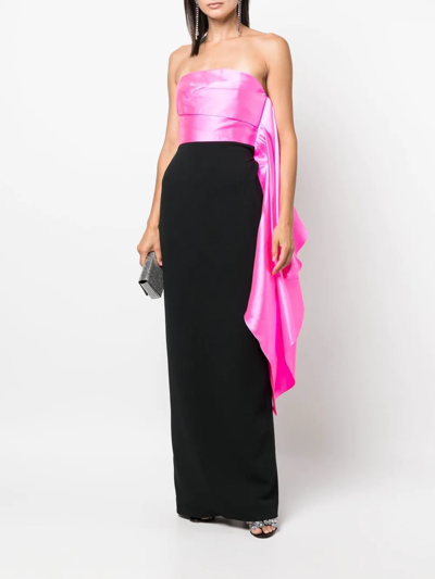 Shop Solace London Two-tone Strapless Gown In Pink