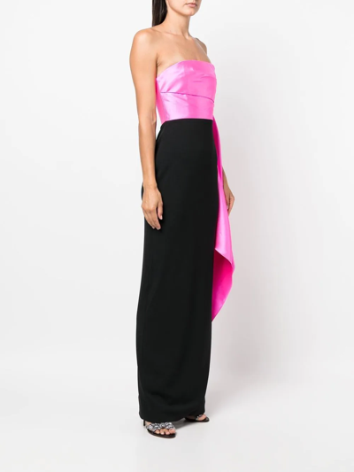 Shop Solace London Two-tone Strapless Gown In Pink