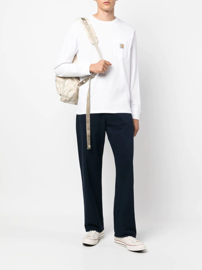 Carhartt Work In Progress Nelson Logo Patch Sweatshirt In White