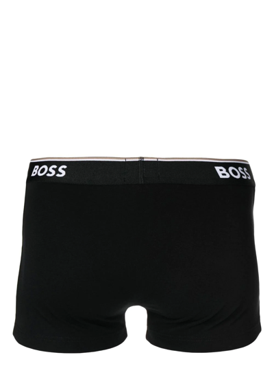 Shop Hugo Boss Pack-of-three Logo-waistband Boxer Briefs In Black