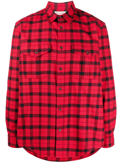 Filson Check-print Long-sleeve Shirt In Red