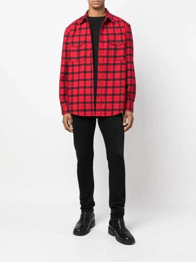 Filson Check-print Long-sleeve Shirt In Red