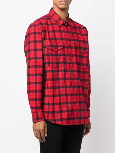 Filson Check-print Long-sleeve Shirt In Red