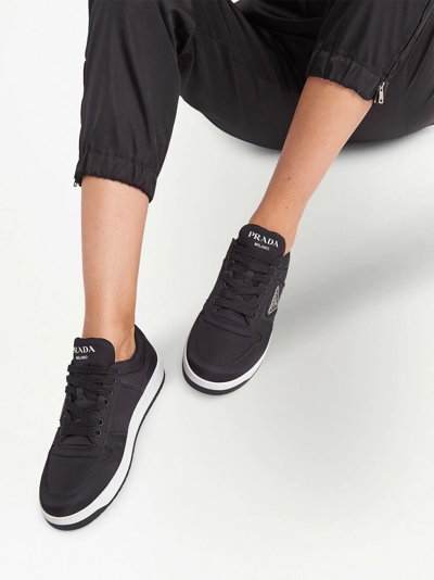 Shop Prada Re-nylon Low-top Sneakers In Black