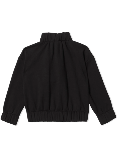 Shop Burberry Monogram Motif Funnel-neck Sweatshirt In Black