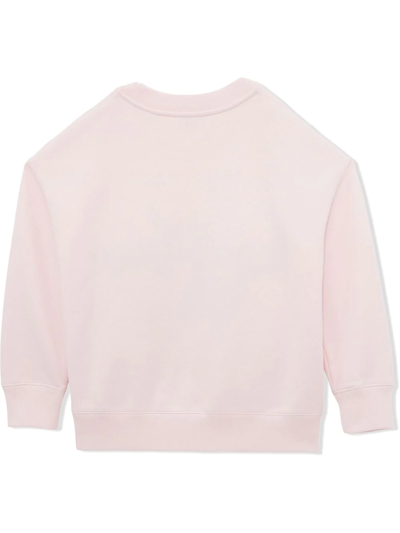 Shop Burberry Logo-print Long-sleeve Sweatshirt In Pink