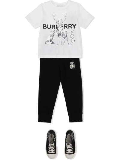 Shop Burberry Animal Kingdom-print T-shirt In White