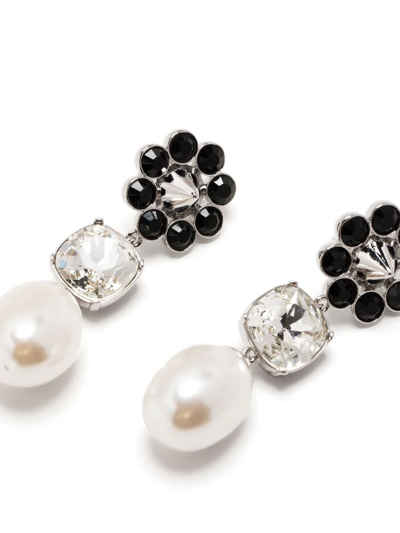 Shop Shrimps Terry Faux Pearl-embellished Earrings In Black