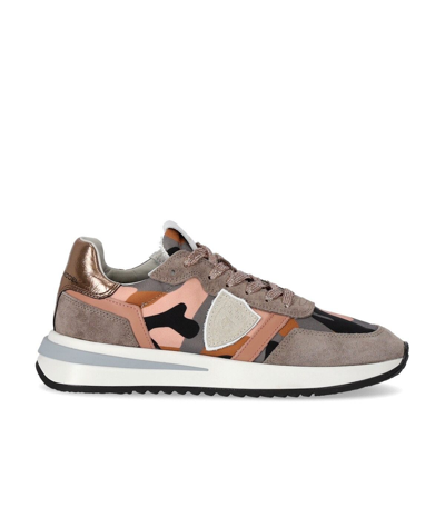 Shop Philippe Model Women's  Pink Leather Sneakers