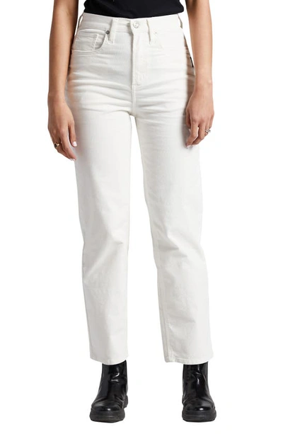 Shop Silver Jeans Co. Highly Desirable High Waist Straight Leg Corduroy Jeans In White
