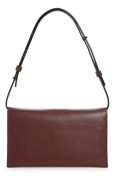 Shop Proenza Schouler White Label Small Accordian Flap Leather Shoulder Bag In Bordeaux