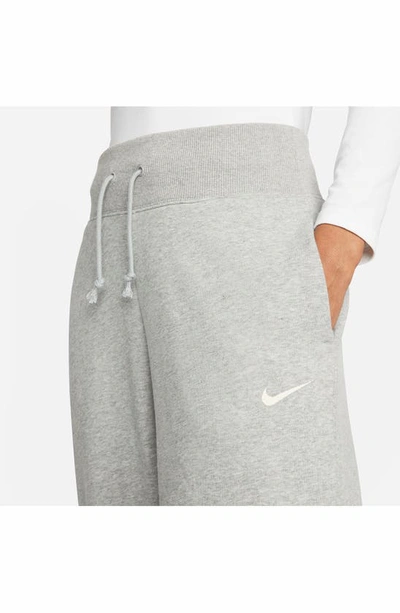 Shop Nike Sportswear Phoenix Fleece High Rise Sweatpants In Dark Grey Heather/ Sail