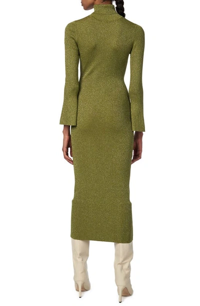 Ronny Kobo Chariuna Metallic Long Sleeve Sweater Dress In Green | ModeSens