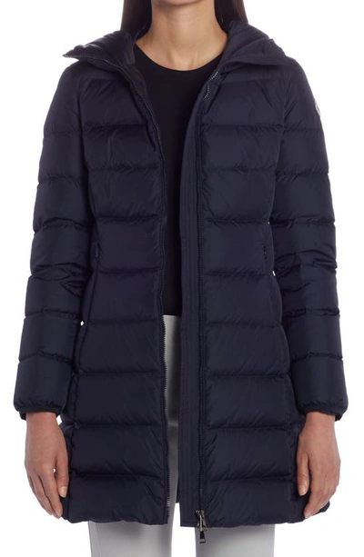 Gie Water Resistant 750 Fill Power Down Puffer Coat In Dark Blue