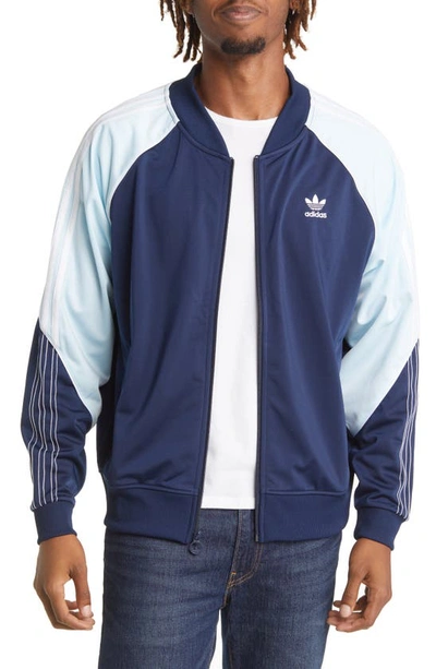 Shop Adidas Originals Sst Tricot Track Jacket In Navy/ Blue/ White