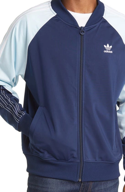 Shop Adidas Originals Sst Tricot Track Jacket In Navy/ Blue/ White