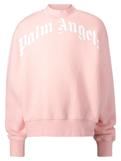 Shop Palm Angels Kids Pink Sweatshirt For Girls