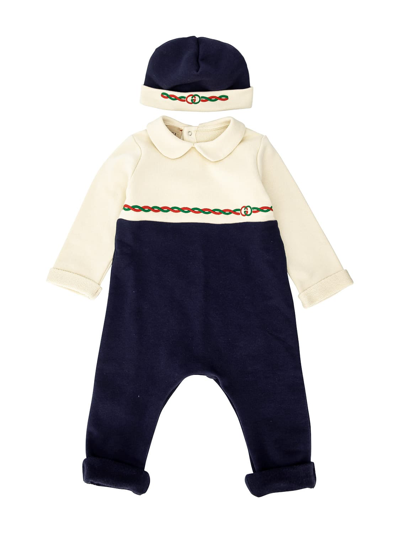 Shop Gucci Kids Babygrow For Boys In Blue