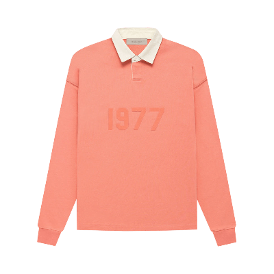 Pre-owned Essentials Fear Of God  Henley Rugby 'coral' In Orange