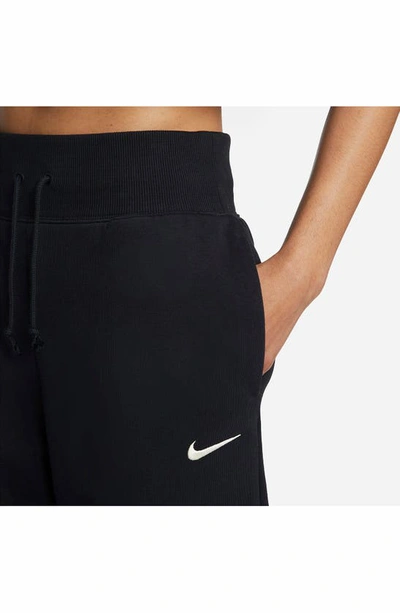 Shop Nike Sportswear Phoenix Fleece High Rise Sweatpants In Black/ Sail